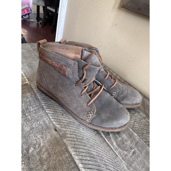 Børn Boc Concept Womens Shoes Gray Brown 10 M Temple Leather Ankle Boots Booties - Picture 3 of 5